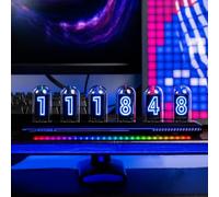 BRIMFORD Reloj de tubo Nixie RGB colorido, álbum de fotos digital personalizable, nuevo modo meteorológico, pantalla IPS de 5 pulgadas, control de aplicación, un regalo retro para amigos (negro