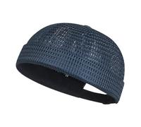 Brimless Mesh Skullcap Hat, Breathable Summer Beanie Headwear, 55-60cm Lightweight Cycling Running Cap, Outdoor Sports Sun Sweat Cap, Bald Head Comfort Cover, Travel Daily Party Use Men Senior, azul