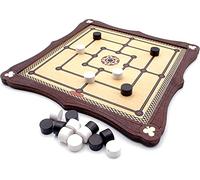 Brimtoy Nine Men's Morris - Juego de mesa tradicional de madera para 2 jugadores, réplica histórica de Tudor Times, hecho a mano en el Reino Unido