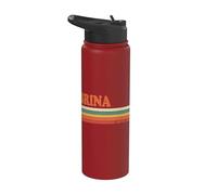 BRINA Retro Personalizado Nombre Vintage Rayas Stainless Steel Insulated Water Bottle