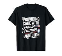 Brindando atención con humor de honor y loción de manos VA Nurse Camiseta