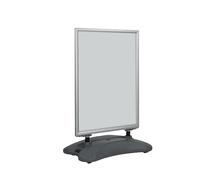 BRINDEK Soporte para Carteles Doble Cara | Expositor de Póster con Marco de Aluminio | Caballete con Base Rellenable y Ruedas | Soporte Publicitario Interiores y Exteriores (Gris, B1(70x100cm))