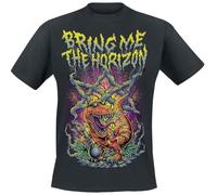 Bring Me The Horizon Smoking Dinosaur Hombre Camiseta Negro S 100% algodón Vorne Bedruckt Regular
