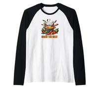 Bring The Heat Spicy Chili Pepper Cooking Foodie Camiseta Manga Raglan