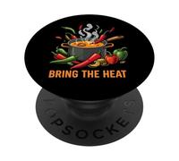 Bring The Heat Spicy Chili Pepper Cooking Foodie PopSockets PopGrip Adhesivo