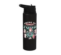 Bring Us All the Food Cat Seance Lindo Pentagram EduEly Stainless Steel Insulated Water Bottle
