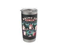 Bring Us All the Food Cat Seance Lindo Pentagram EduEly Vaso térmico de acero inoxidable de doble pared