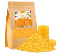 BringLuck2U 1KG Pellets de Cera de Abeja Amarilla - 100% Pura Pastillas de Cera de Abejas, Aptas para Cosmética Natural y Fabricación de Velas