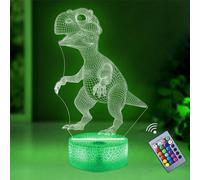 BringLuck2U 3D Dinosaurio Luz de noche, 16 Variaciones De Color con Control Remoto,Decoración Habitacion Regalos De Creativo Juguetes Para Bebés Niños Niñas