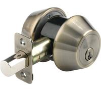 Brinks 2718-109 - Cerrojo de seguridad de doble cilindro con llave en ambos lados, latón envejecido