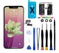 Brinonac OLED Pantalla para iPhone X [NO LCD], 5,8" Pantalla Táctil 3D, Juego de Ensamblaje de Digitalizador con Herramientas de Reparación,Adhesivo y Vidrio Templado