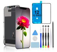 Brinonac Pantalla para iPhone 12/12 Pro, 6,1" LCD Full HD Pantalla Retina Reemplazo Kit Táctil Digitalizador Ensamblaje Conjunto
