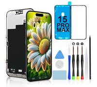 Brinonac Pantalla para iPhone 15 Pro MAX, Reemplazo de Pantalla LCD Retina Full HD 6,7", Kit de Pantalla Táctil con Digitalizador y Marco