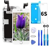 Brinonac Pantalla para iPhone 6s, 4.7" Pantalla Táctil LCD con botón de Inicio,Cámara Frontal, Sensor de proximidad, Altavoz, ensamblaje de Marco digitalizador y Kit de reparación (Blanco)