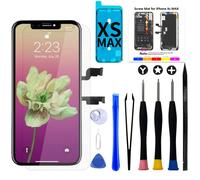 Brinonac Pantalla para iPhone XS MAX LCD, Conjunto Completo de Reparación LCD de 6,5 Pulgadas con Kit de Pantalla Táctil y Protector de Vidrio