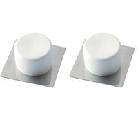 Brinox B90060B - Tope puerta pequeño adhesivo, 2 x 4,1 x 4,1 cm, color blanco (Paquete de 2)