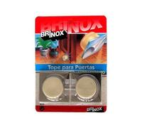 Brinox B90060Q - Tope puerta pequeño adhesivo, 2 x 4,1 x 4,1 cm, color beige