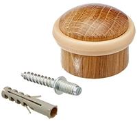 Brinox B90120Y - Tope madera cilíndrico con tornillo invisible, 2,9 x 3,5 x 3,5 cm, color roble