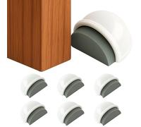BRINOX Pack 6 Topes de Puerta para Suelo | Tope Puerta Adhesivo Blanco | Topes para Puertas Autoadhesivos con Espuma | Protección Silenciosa para Pared y Muebles