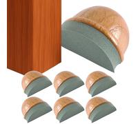 BRINOX Pack 6 Topes de Puerta para Suelo | Tope Puerta Adhesivo de Madera Roble | Topes Autoadhesivos con Espuma Amortiguadora | Diseño Elegante y Discreto