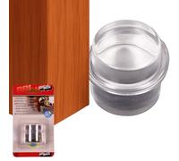 Brinox Tope de Puerta Cilíndrico Adhesivo, 1 Unidad, Topes con Goma Transparente y Adhesivo Fabricado en España, Protección de Paredes, Metacrilato Resistente sin Tornillos
