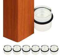 Brinox Tope de Puerta Cilíndrico Adhesivo, 6 Unidades, Topes con Goma Transparente y Adhesivo Fabricado en España, Protección de Paredes, Metacrilato Resistente sin Tornillos
