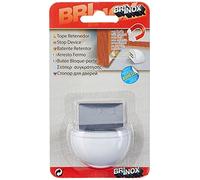 Brinox Tope de Puerta con Imán, Adhesivo, Fabricado en España, Color Blanco, Incluye Placa de Acero Inoxidable, Protección de Paredes y Muebles, 1 Unidad
