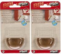 Brinox Tope de Puerta con Imán, Adhesivo, Fabricado en España, Color Madera, Incluye Placa de Acero Inoxidable, Protección de Paredes y Muebles, 1 Unidad (Paquete de 2)