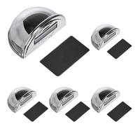 Brinox Tope de Puerta con Imán, Adhesivo, Fabricado en España, Cromado, Incluye Placa de Acero Inoxidable, Protección de Paredes y Muebles, 1 Unidad (Paquete de 5)