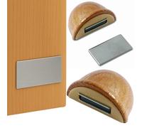 Brinox B78280Y - Tope retenedor de madera con imán, 4,8 x 3,6 x 2,5 cm, color roble