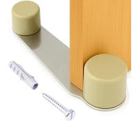 Brinox Tope de Puerta Giratorio con Adhesivo y Tornillo, Acero Inoxidable, Color Beige, Protección de Paredes y Muebles, 1 Unidad