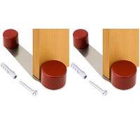 Brinox Tope de Puerta Giratorio con Adhesivo y Tornillo, Acero Inoxidable, Color Marrón, Protección de Paredes y Muebles, 1 Unidad (Paquete de 2)