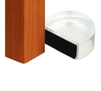 Brinox Tope de Puerta para Suelo Plano, 1 Unidad, Tope Adhesivo Transparente Fabricado en España con Espuma Silenciosa, Tope Metacrilato para Protección de Pared y Rodapiés