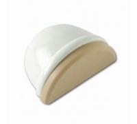 Brinox Tope Puerta Adhesivo Lacado Blanco | Goma Amortiguadora | Diseño Semiesférico Natural 48x37x25 mm