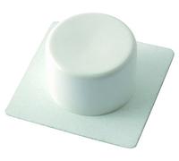 Brinox Tope Puerta Adhesivo Lacado Blanco | Pack de 2 Unidades | Goma Amortiguadora y Base Acero Inoxidable 45x45x21 mm