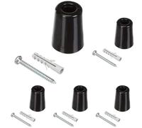 Brinox Tope Puerta Grande con Tornillo, Negro, 5x3.7x3.7 cm (Paquete de 5)