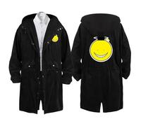 BRINSE Assassinati-on Classro-om Gabardina para Hombre, Chaqueta Cortavientos, Otoño e Invierno Chaqueta de Entretiempo, travel(Black 11,2XL)