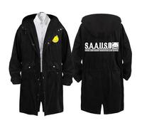 BRINSE Assassinati-on Classro-om Gabardina para Hombre, Chaqueta Cortavientos, Otoño e Invierno Chaqueta de Entretiempo, travel(Black 1,2XL)