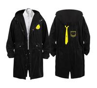 BRINSE Assassinati-on Classro-om Gabardina para Hombre, Chaqueta Cortavientos, Otoño e Invierno Chaqueta de Entretiempo, travel(Black 5,2XL)