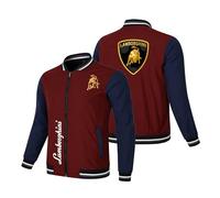 BRINSE Chaqueta Clásica al Aire Libre Lam -bo.RGhi. ni, Cazadora Hombre con Cuello Levantado, Chaqueta de Sudor para La Temporada Otoño-Invierno, Finas(Red-Blue,5XL)