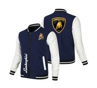 BRINSE Chaqueta Clásica al Aire Libre Lam -bo.RGhi. ni, Cazadora Hombre con Cuello Levantado, Chaqueta de Sudor para La Temporada Otoño-Invierno, Finas(Blue-White,L)