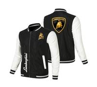 BRINSE Chaqueta Clásica al Aire Libre Lam -bo.RGhi. ni, Cazadora Hombre con Cuello Levantado, Chaqueta de Sudor para La Temporada Otoño-Invierno, Finas(Black-White,3XL)
