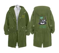 BRINSE Ranki-ng of Kin-gs Gabardina Hombre, Abrigo Trench Antiviento, Otoño e Invierno Chaqueta de Entretiempo, travel(Green13,2XL)