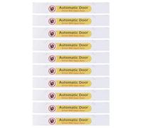 Briny River 10 adhesivos automáticos para puerta, 5 x 1 pulgadas, amarillo, vinilo, impermeable, resistente a los rayos UV, seguridad/advertencia, uso en exteriores