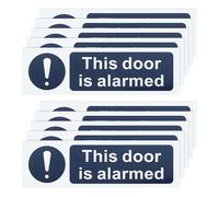 Briny River 10 Pegatinas "This Door is Alarmed" de 100 X 30 Mm Vinilo de Advertencia de Seguridad Resistente A La Intemperie Y A Los Rayos UV