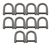 Briny River 10 Piezas de Anilla en D con Tornillo para Cremallera 1,29 X 1,46 Cm Diámetro Interior de 0,9 Cm Anilla en D para Manualidades Accesorios de Cuero Llavero Bolso Pistola Negro