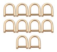 Briny River 10 Piezas de Anilla en D con Tornillo para Cremallera 1,29 X 1,46 Cm Diámetro Interior de 0,9 Cm Anilla en D para Manualidades Accesorios de Cuero Llavero Bolso Color Dorado