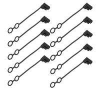 Briny River 10 tapas antipolvo impermeables SAE de 2 pines 4.5 terminales de PVC negro con correa de 125 mm