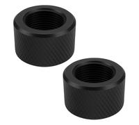 Briny River 2 Adaptadores de Rosca Moleteada de 5/8 X 24 para Protección de Roscas para Automóviles Barcos Máquinas Herramienta Color Negro