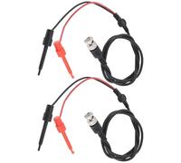 Briny River 2 cables de prueba de osciloscopio BNC a doble gancho de prueba, sondas, clip de cable coaxial para pruebas eléctricas